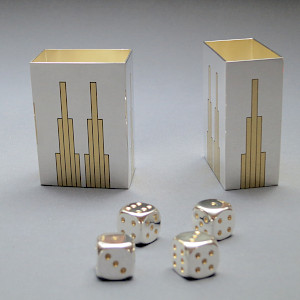 Backgammon Dice Cups and Dices, 2014
Silver 925, partially gilded
50 x 30 x 70 mm
15 x 15 x 15 mm
Commission
Photography Barbara Amstutz